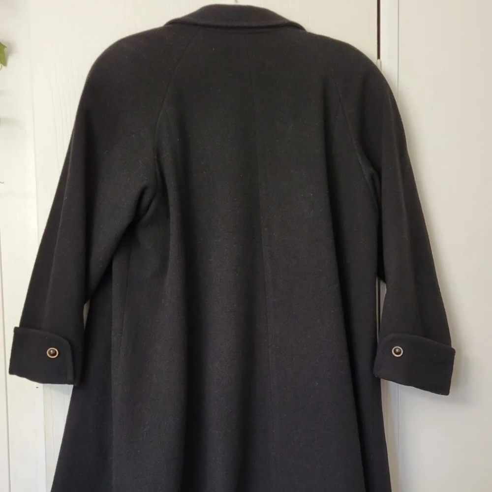 VTG Preston & York Dillards Long Wool Coat UNITE USA Black Size 10 Gold Buttons - Picture 4 of 13